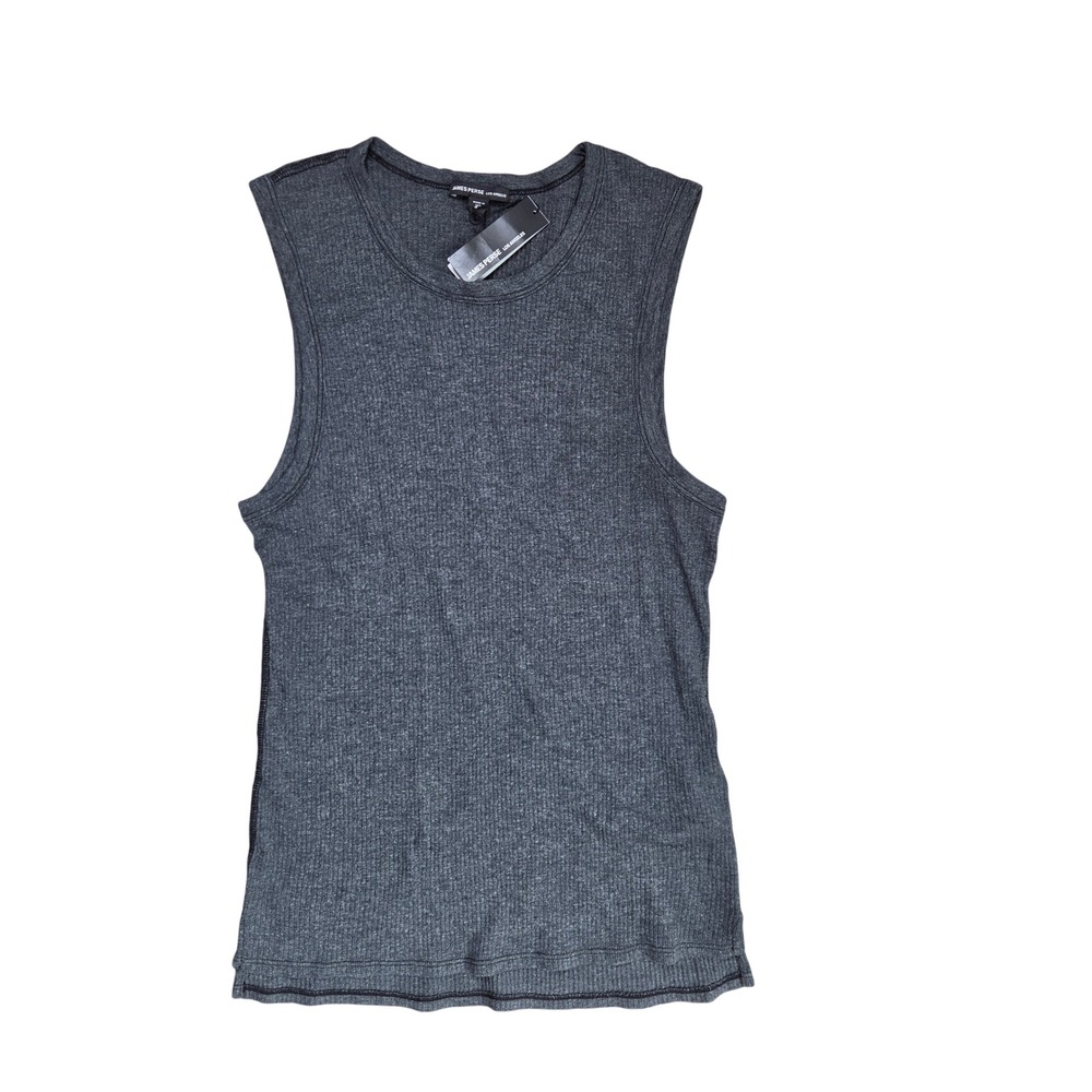 James Perse Los Angeles Ribbed Tank Top Charcoal Gray Size 4 XL NEW